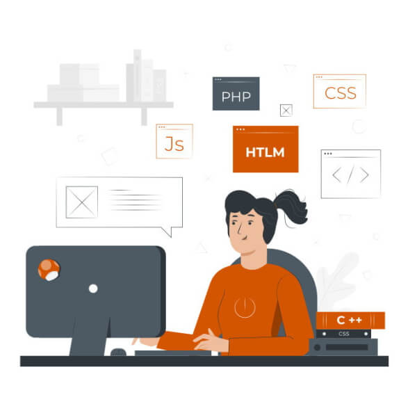 Illustration of a web site coder
