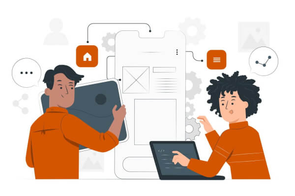 Illustration of web developers