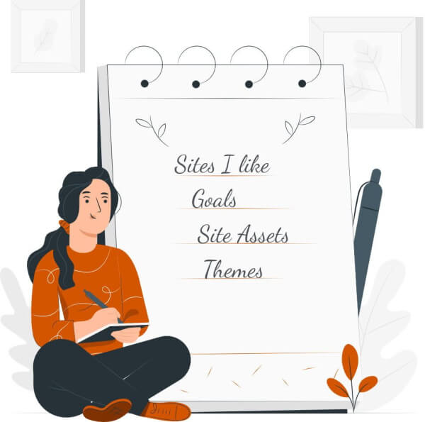Illustration of a girl sitting on the floor with a list.